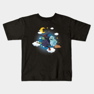 Witch with boo Kids T-Shirt